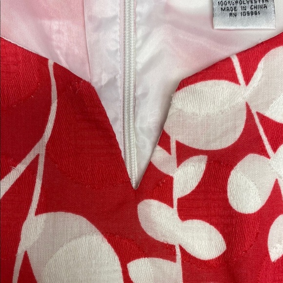 Robbie Bee Dress Midi Sleeveless Floral Grosgrain Ribbon Pink White Size 14 - Picture 4 of 11